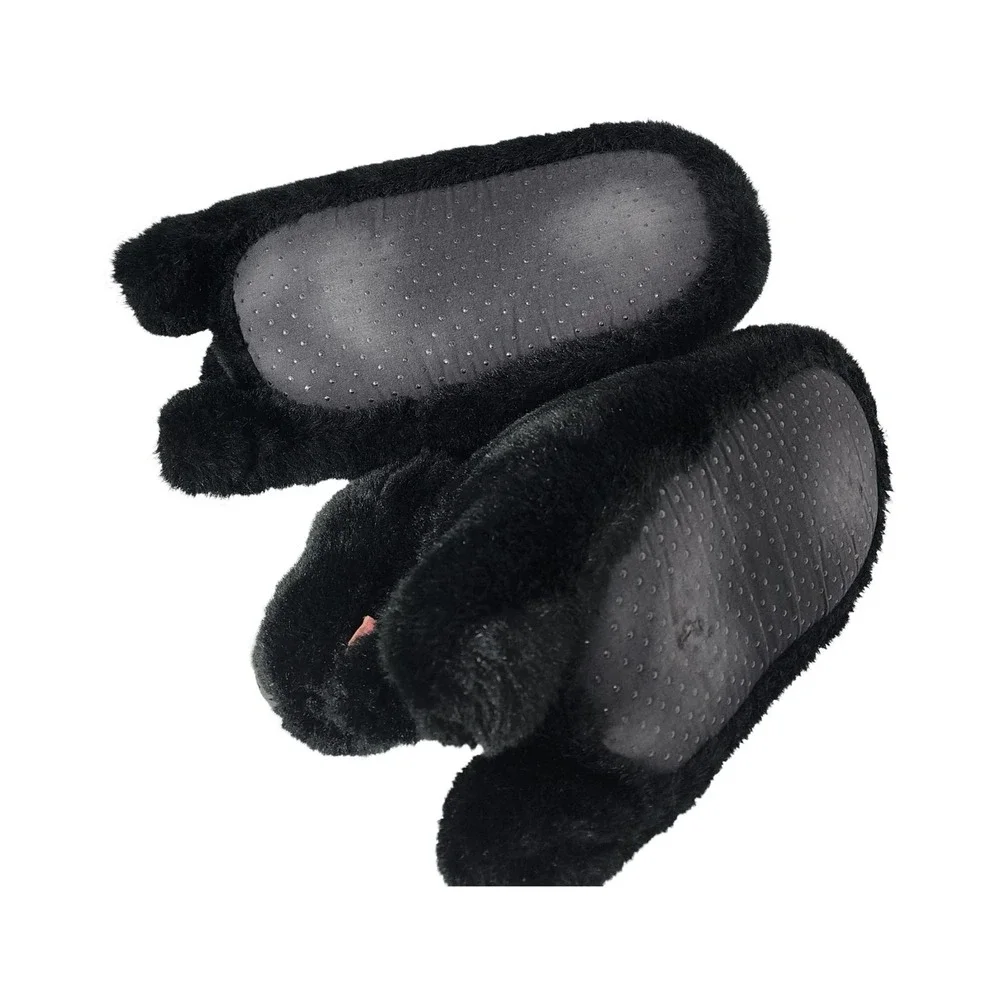 Black Lab Puppy‎ Dog Slippers Cozy Plush Warm Lounge Wear Size Medium 7-8